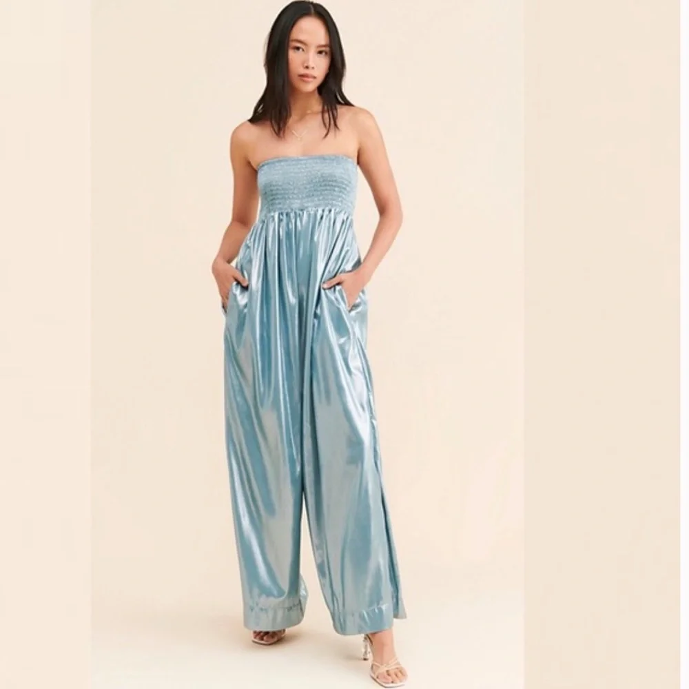 Free People Julie Metallic Jumpsuit - Picture 1 of 10